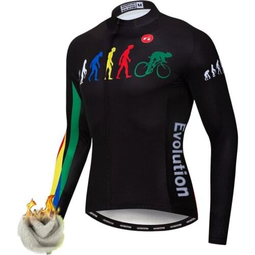 Winter Cycling Jersey long Sleeve Men Thermal Fleece MTB Bike Jersey Tops Windproof Bicycle Clothes Cycling Shirt Ropa Ciclismo
