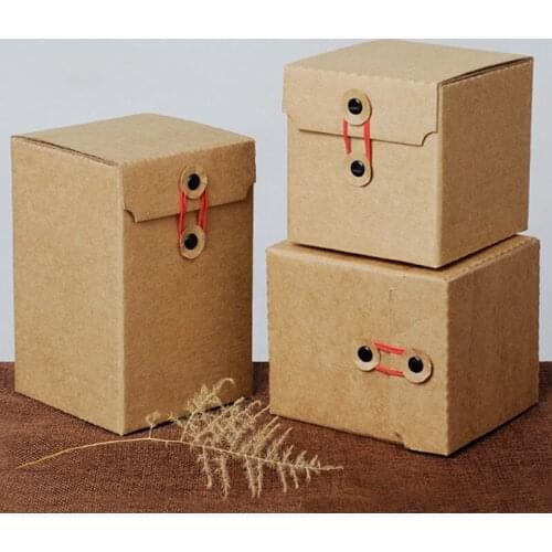 10pcs/lot- 11 sizes Retro kraft paper box tea honey jam candy handmade soap gift packaging boxes