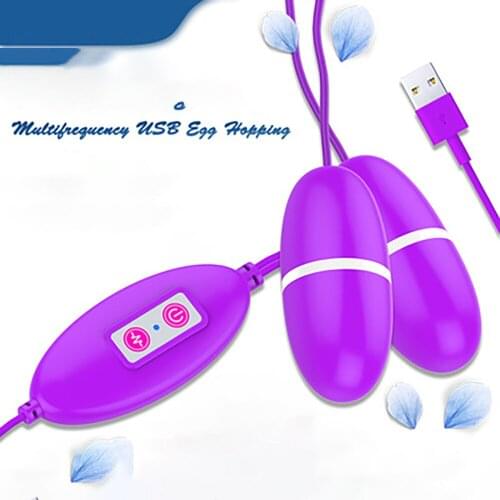 12 Frequency Vibration USB Charging Double Jump Egg Masturbation Bullet Vibrator Clitoral G-Spot Stimulator Anal Plug Sex Machin