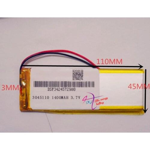3.7V,1400mAH 3045110 polymer lithium ion / Li-ion battery for model aircraft,GPS,mp3,mp4,cell phone,speaker,b