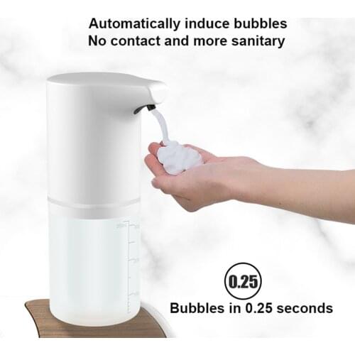 350ml Automatic Foam Dispenser Home Kitchen Bathroom Infrared Induction Touchless Foam Dispenser Rechargeable Soap Dispenser