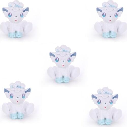 5pcs/lot Anime peripheral Pokemoned Ice Vulpix Plush Toys white Dolls kawaii room decor for collect Children Xmas Gifts