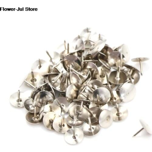 80Pcs Silver Tone Corkboard Photo Push Pins Thumb Tacks