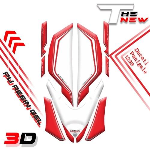 Motorcycle Accessories Front Fairing Motor Number Board 3D Strickers Gel Protector For Ducati panigale 1299 2016 2017