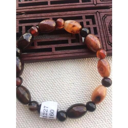 Free shipping Natural jade Natural Agate Bracelet for men women Chalcedony Colorful agate rough Bracelet Beads 12*8mm