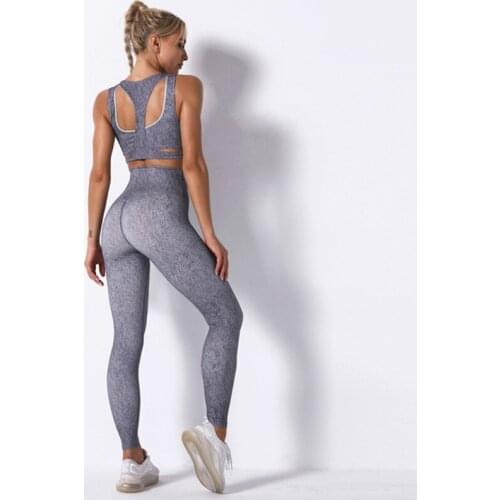 Seamless Sport Suit Women Workout Yoga Set Gym Clothing Fitness Bra High Waist Leggings Running Tight Pants 2 Piece Sportswear