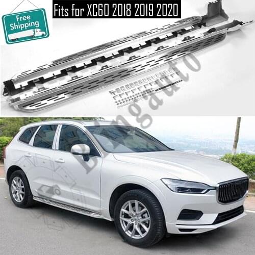 Side step fits for V olvo XC60 2018 2019 2020 2Pcs left right running board side steps nerf bar car pedal side stairs