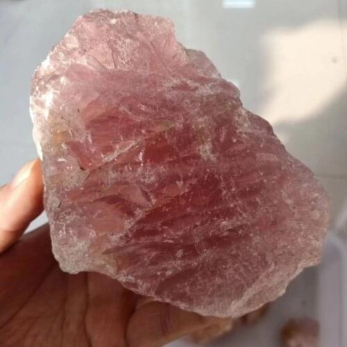 MOKAGY Large Natural Mineral Specimens Raw Rose Quartz Crystal Rough Stone 300g-700g 1pc