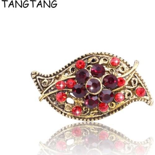 TANGTANG Brooch Pin Set Red/Blue Brooches For Women Bronze Plated Fashion Jewelry Womens Accessories 2019 New Year Gift ART350