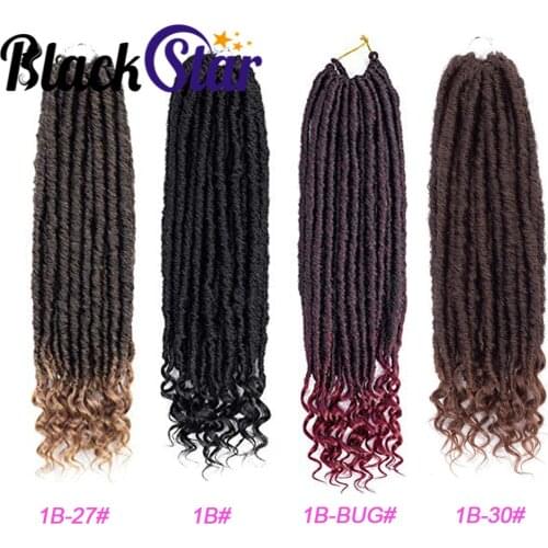 Goddess Locs Crochet Hair Faux Locs Crochet Hair Wavy Faux Locs with Curly Ends Synthetic Braiding Hair Extension for women