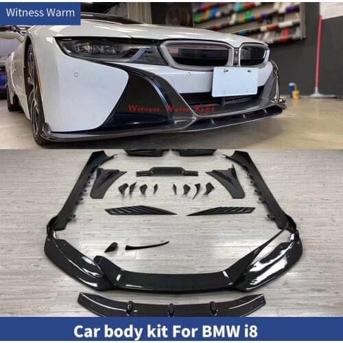 For BMW I8 forged/carbon fiber Front lip Rear Bumper Diffuser Spoiler Splitters Side Skirts Trunk Rear Spoiler Wing i8 body kit