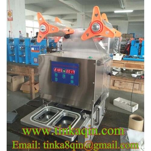 FGJ-AF1-2 Automatic tray sealing machine Food plastic Sealer Can sealing machine Tofu box Nut box Candied tray baler PET PP PS