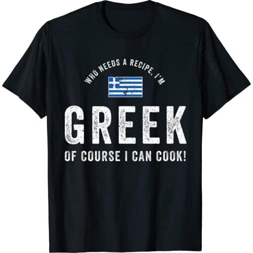 Greek Food Chef Flag Cute Funny Cooking Retro Gift Premium T-Shirt Cotton Tops & Tees For Men Group Top T-Shirts Cool Plain