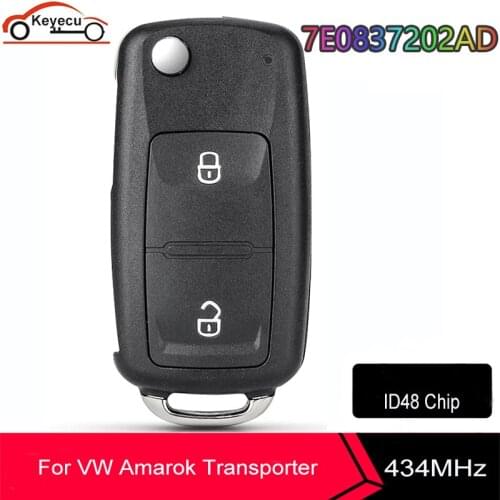 KEYECU Car Remote Key for 7E0837202AD / 5FA010185-02 for AMAROK / TRANSPORTER 434MHz with ID48 for VW/VolksWagen 7E0 837 202 AD
