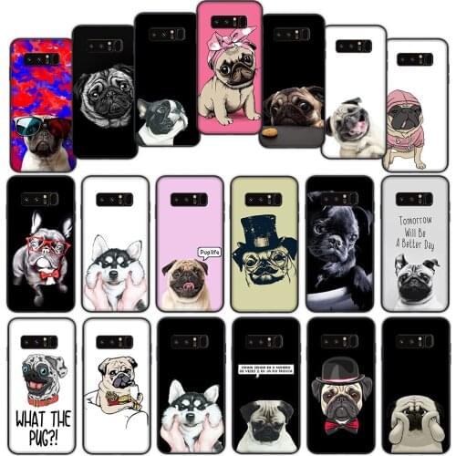 Cute Cartoon Pug Soft Cover Case for Samsung Galaxy Note 8 9 A01 A60 M10 M20 M30 M40 M30S S8 S9 Plus