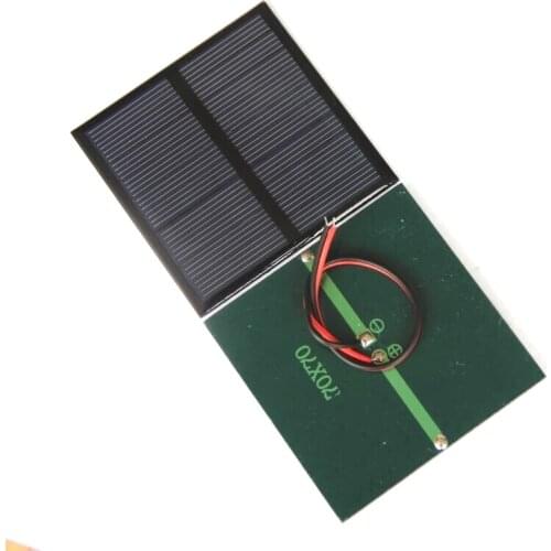 BUHESHUI 0.7W 1.5V Mini Solar Panel Polycrystalline DIY Solar Cell Module Battery Charger For 1.2V+Cable/Wire Study 70*70MM