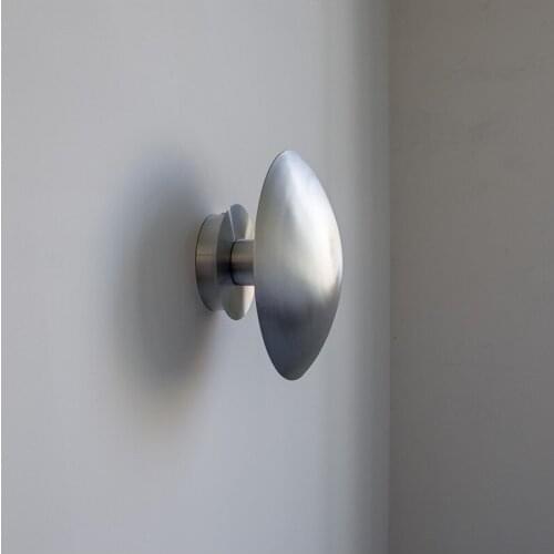 Handmade model room designer industrial style brushed aluminum natural color golden coffee shop disc wall lamp