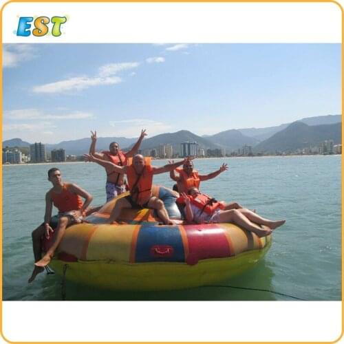 4m Diameter 6 seats inflatable water disco boat , saturn rockit for aqua water park
