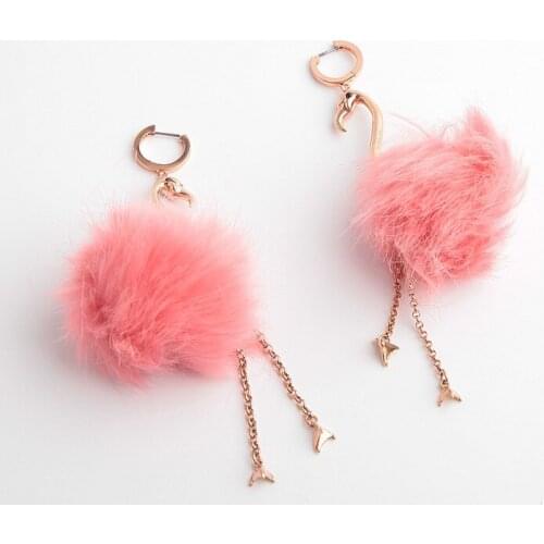 New arrival bulb flamingos earrings necklace set sweater chain national trend