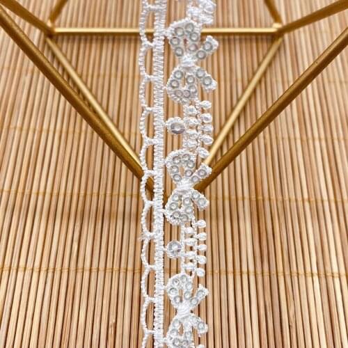 New sequin lace ornaments accessories bow sequins clothing fabric nigeria fabrics wedding applique sewing for needlework