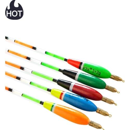 New 5pcs/lot Floatage 3+2g 4+2g 5+2g 6+2g Mixed Color Barguzinsky Fir Float Vertical Pesca For Carp Fishing Float Fishing Tackle