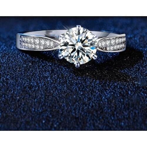 Queen of Stars Style Moissanite Diamond Wedding Rings， Rings for Women ，Pass Diamond Test Round Excellent 100% Real