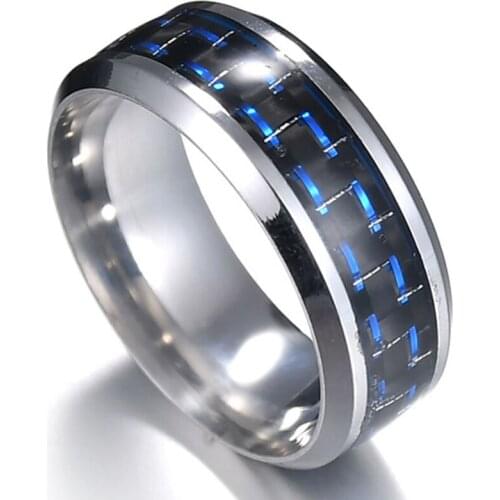 Charm Couple Blue Black Weave Women Ring Weaving Stainless Steel Men Silvery Rings Jewelry Engagement Lover Gift