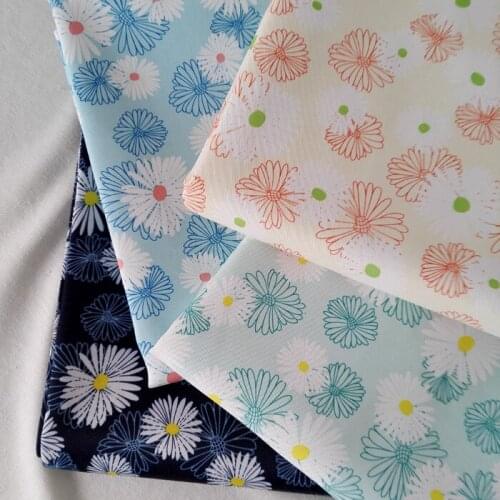 Pastoral style Chamomile tissu Canvas printing fabric Tablecloth Bag Handmade diy fabrics