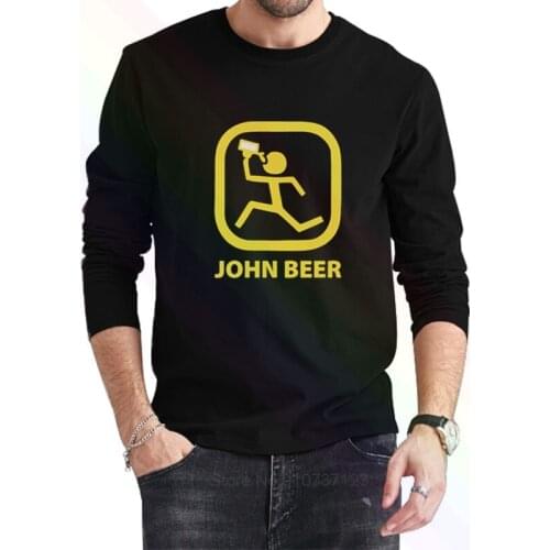 JOHN BEER Logo Classic Black T-Shirt 2021 Newest Summer Mens Long Sleeve Popular Tees Shirt Tops Novel Unisex