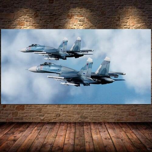 Sukhogo Aircraft Su 27sm3 Flanker Fighter Canvas Painting Posters and Prints Wall Art for Living Room Home decorative Unframed