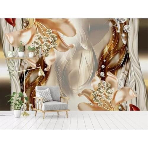 Custom photo wallpaper 3D European stereoscopic jewelry flower art wallpaper sofa backdrop 3d wallpaper mural wall painting