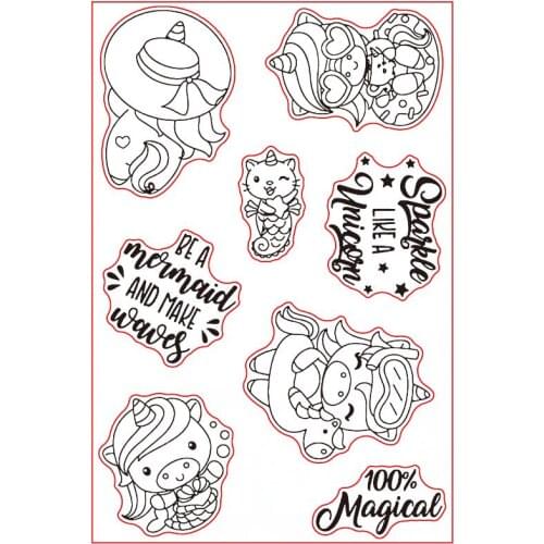 Unicorn Transparent Clear Silicone Stamp/Seal for DIY scrapbooking/photo album Decorative clear stamp A049