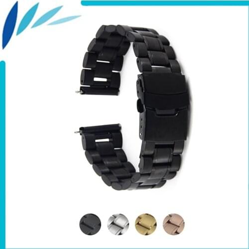 Stainless Steel Watch Band 24mm for Suunto TRAVERSE Safety Clasp Strap Loop Belt Bracelet Black Rose Gold Silver + Spring Bar