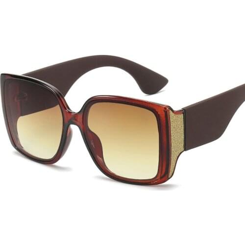 Veshion Square Wide Leg Goggle Sunglasses Men Women Fashion Shades UV400 Vintage Glasses