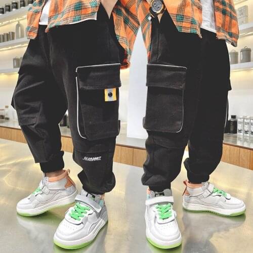 Reflective Spring Autumn Casual Pants Boys Kids Trousers Children Clothing Teenagers Sport In Stock High Quality