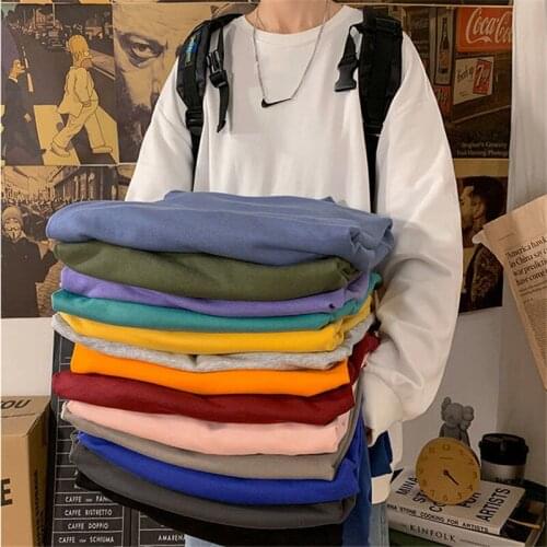 Spring Autumn Hoodies Men Sweatshirts Cotton Harajuku Solid Color Hip Hop Streetwear Hoody Mans Clothing Casual Pullover Tops