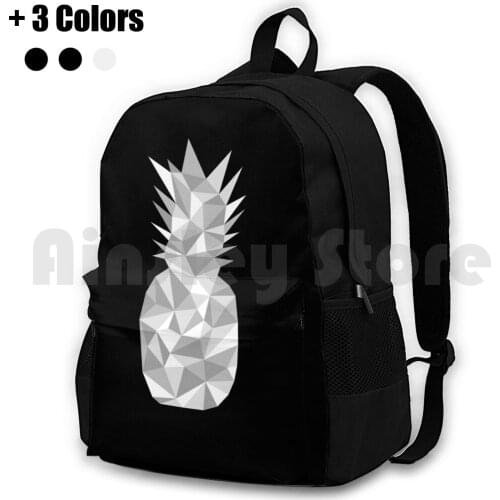 Geometric 2 ( Silver ) Outdoor Hiking Backpack Waterproof Camping Travel Shapes Shape Silver Gray Grey White Black And White