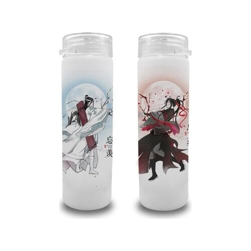 1Pc Anime The Founder of Diabolism Mo Dao Zu Shi Glass Cup Cartoon Character Wei Wuxian Water Cup Bottle