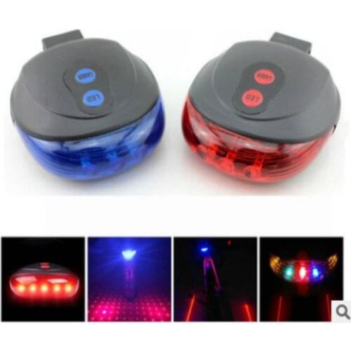 1PCS MTB Road Rear Taillight Lamp 5 LED+2 Laser Bicycle Reflector Light Cycling Bike Light Safety Warning Night Riding