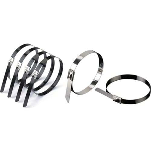 100 Pcs 4.6Mmx300Mm Coated Cable Tie & 100Pcs 4.6X500Mm Cable Tie Width Zip Strap Locking Exhaust