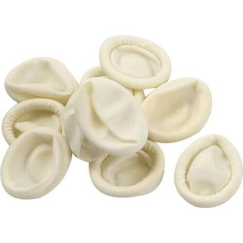 100Pcs White Nail Art manicure perdicure Latex Rubber Finger Cots Protector Gloves Tools