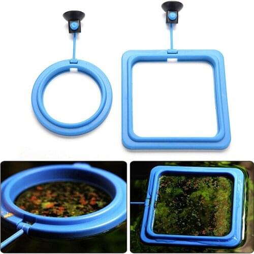 Aquarium Fish Tank Square/Circle Ring Feeder Feeding Station Float Floating Food Y9UA
