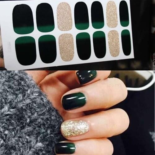 Nail Art Sticker Designed Full Wraps Shiny Decals Multicolor Nail Stickers Strips DIY Salon Manicure D32