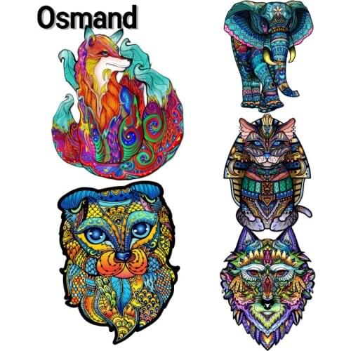 Wooden Jigsaw Puzzle Colorful Animal Series Double Sided Puzzles Board Set Educational Crafts Toys For Adults Kids Xmas Gifts