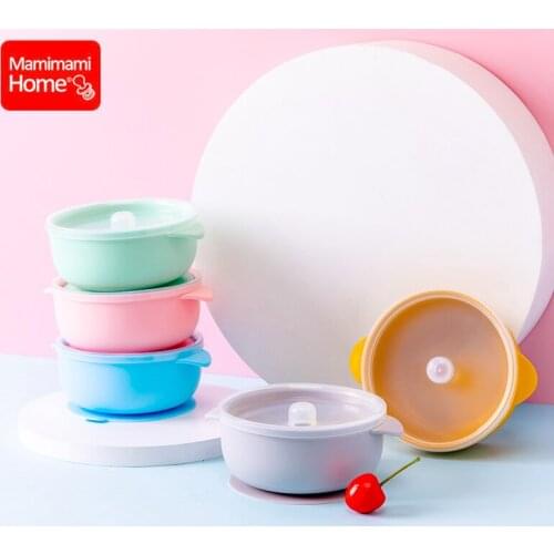 Baby Silicone Dishe Bowl With Lid Tableware Food Dinnerware For Kid Suction Cup Fixing BPA Free Feeding Dinner Bowl Baby Product
