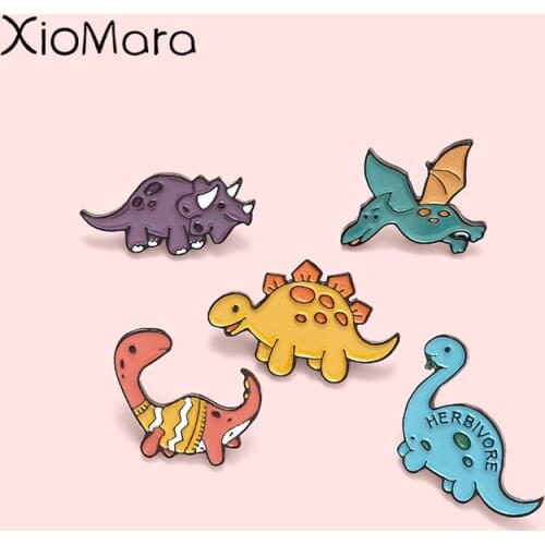 Jurassic Dinosaur Park Enamel Pins Cute Style Predator Brooches Lapel Badges Wholesale Pin Cartoon Jewelry Gifts for Friend