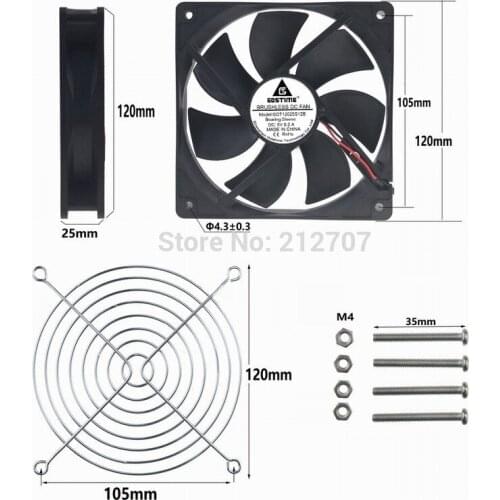 Gdstime 1PCS TV Box Wireless Router 12cm Cooling Fan Screws and fan grill DC 5V USB Power 120mm 120x25mm Silent Computer Cooler
