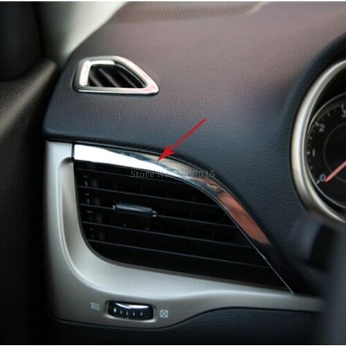 For Jeep Cherokee 2014-2016 2017 2018 Chrome Side Air Condition Vent Outlet Cover Molding Trim Interior Accessories Car Styling