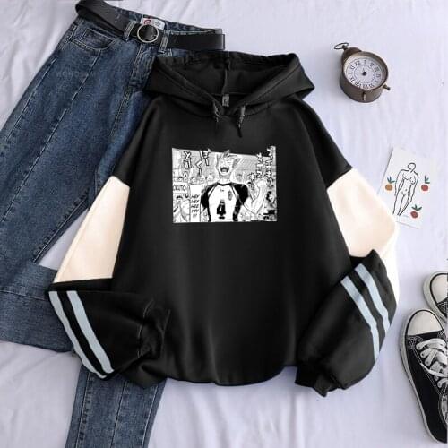 Haikyuu Kotaru Bokuto Anime Hoody Sweatshirt Men Women Funny Manga Volleyball Clab Print Winter Warm Streetwear Patchwork Hoodie