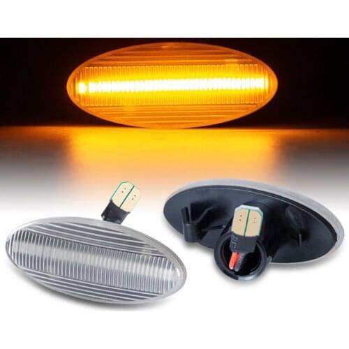 2Pcs Dynamic Amber Flowing Water LED Side Marker Turn Signal Sequential Blinker indicator Light For Opel Vectra B 1995-2002